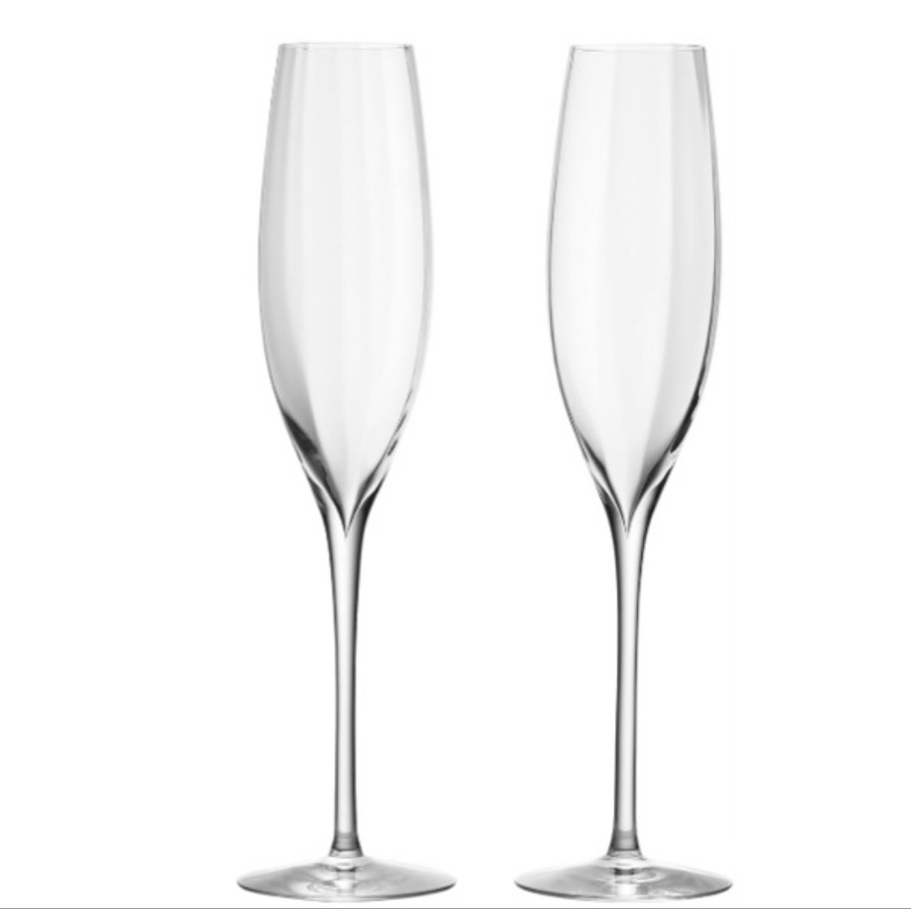 WATERFORD ELEGANCE OPTIC CLASSIC 1-PAIR CHAMPAGNE FLUTE‎ GLASSES